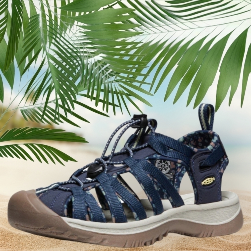 KEEN Women's Whisper Closed Toe Sport Sandals, Navy/Birch, size 7.5 New - Picture 3 of 11